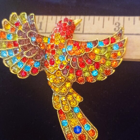 Multi-Colored Bird Brooch - Picture 5 of 5